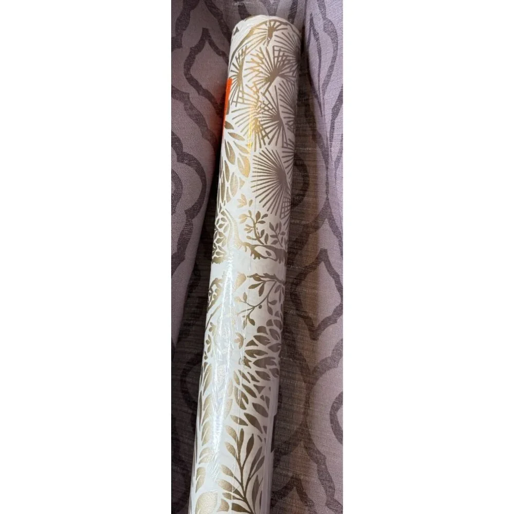 York Wallcoverings Wallpaper Gold Botanical Palm Leaf Floral New 27X27 60 Sq Ft